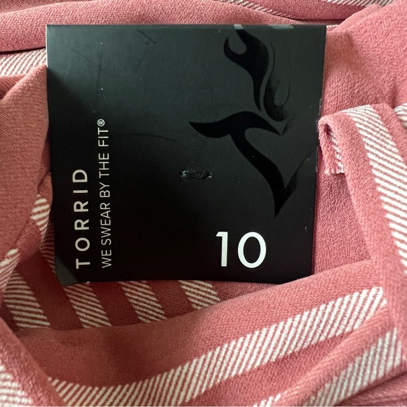 Torrid Pink Dusty Rose Striped tie front shorts - Picture 8 of 10